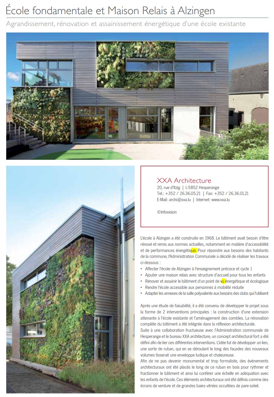 XXA Architecture's custom layout design feature in a publication